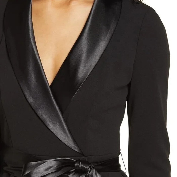 Nordstrom Eliza J Long Sleeve Tuxedo Maxi Gown Black Tie size 14 NWT - Picture 7 of 14